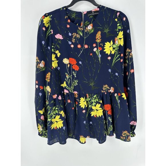Pomander Place Floral Navy Blouse - Picture 2 of 7
